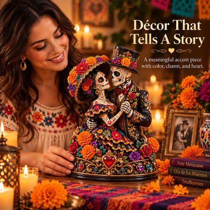 💞 Eternal Love Catrina Couple Figurine – Día de los Muertos Collectible Decor