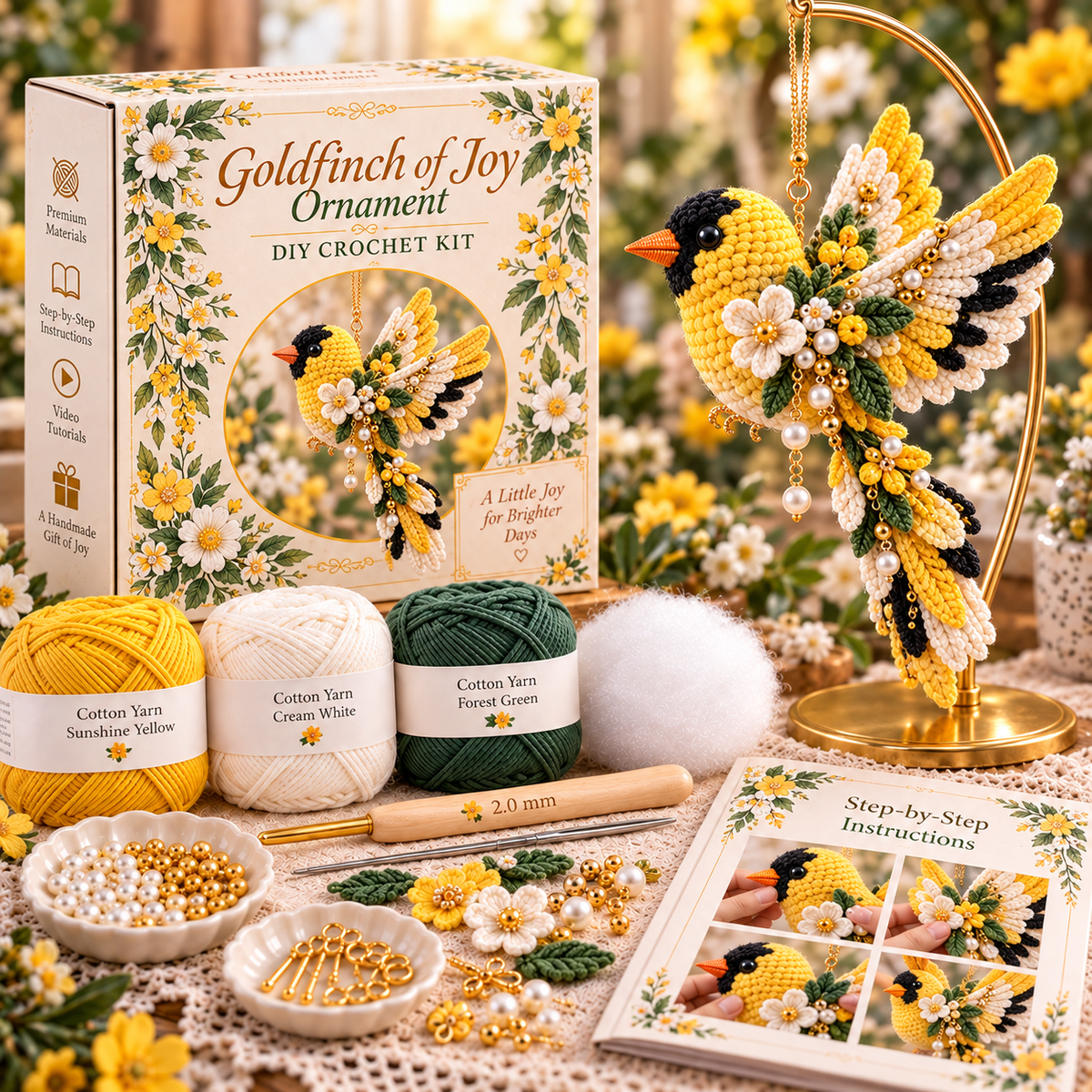 ⏰Limited Stock 50% OFF -  🧶 DIY Crochet Bird Ornament Kit Collection | Comfort, Hope & Grace