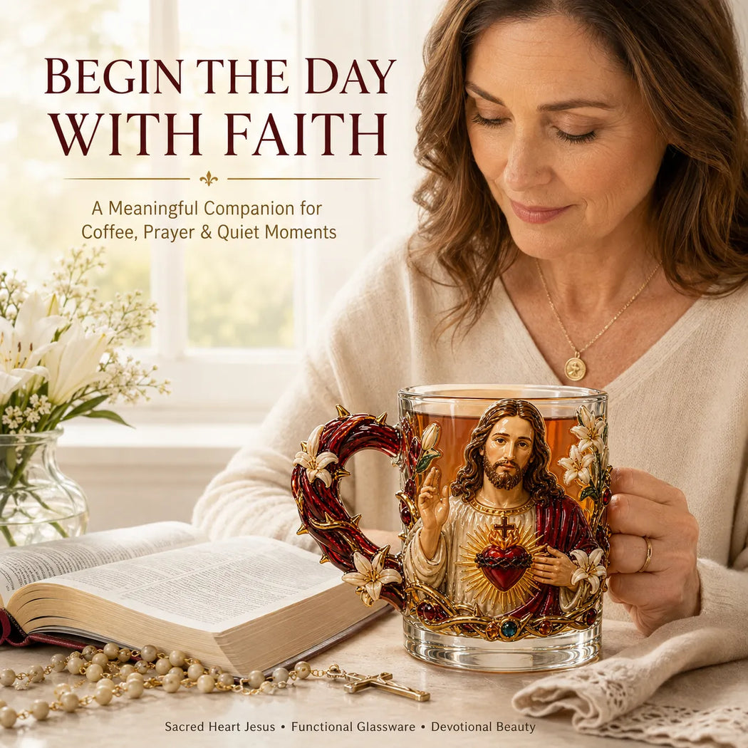 Christian devotional glass mug collection