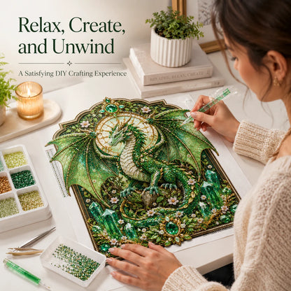 ⏰Limited Stock 50% OFF - 🐉 3D Layered Dragon Diamond Painting Kit, 5 Styles Fantasy Crystal Pearl Drill DIY Art Decor 25×30cm