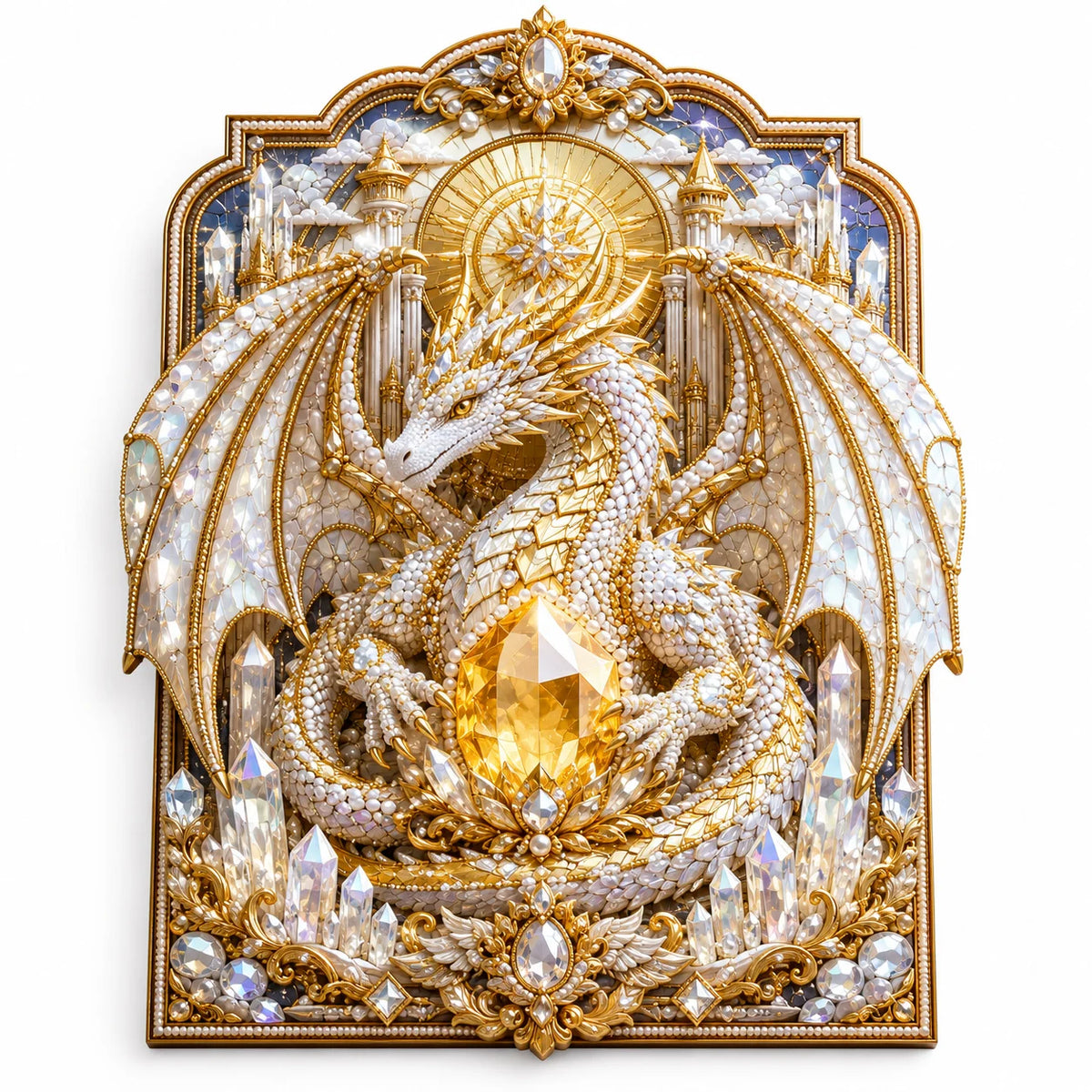 ⏰Limited Stock 50% OFF - 🐉 3D Layered Dragon Diamond Painting Kit, 5 Styles Fantasy Crystal Pearl Drill DIY Art Decor 25×30cm