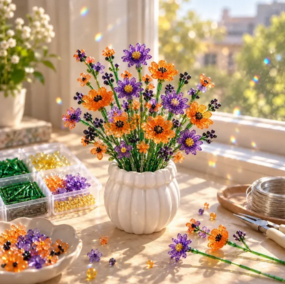 🌼✨DIY Beaded Wildflower Bouquet Kit – Handmade Crystal Flower Craft Set🌸✨