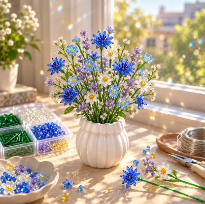 🌼✨DIY Beaded Wildflower Bouquet Kit – Handmade Crystal Flower Craft Set🌸✨