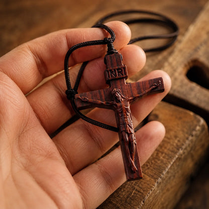 ✝️ Handmade Wooden Jesus Cross Necklace (𝐃𝐚𝐧𝐢𝐞𝐥 𝐁𝐫𝐨𝐨𝐤𝐬 𝐇𝐚𝐧𝐝𝐦𝐚𝐝𝐞)
