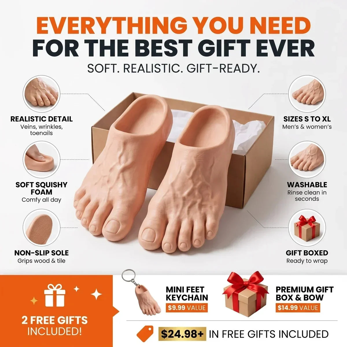 🔥 Last Day 49% Off – Barefoot Prank Slippers