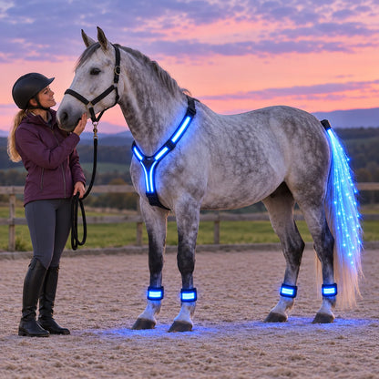 🌈🐎 Ride in Color! LED Horse Light Set – Blue, Green & Pink