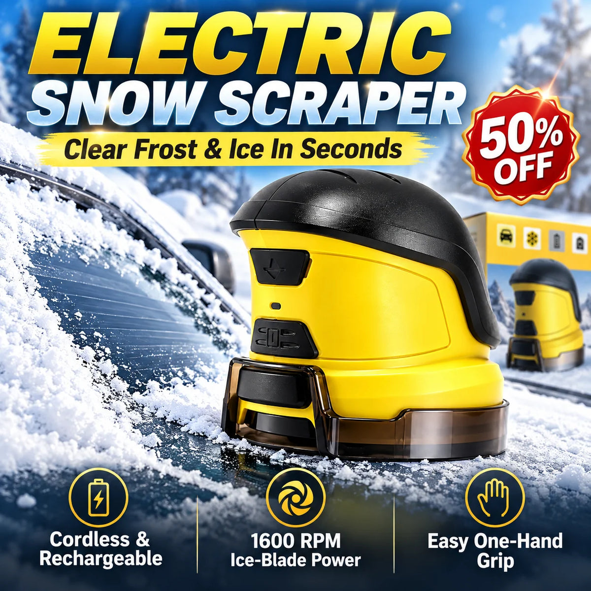 🔥 50% OFF TODAY — ❄️ Cordless Electric Snow Scraper | Clear Frost & Ice in Seconds 🎁