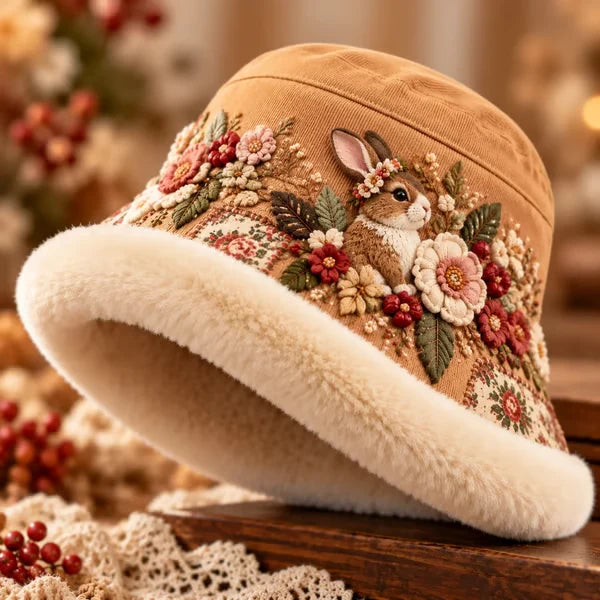 🌸 Women’s Cozy Plush-Lined Winter Bucket Hat – Floral & Animal Designs(📦Buy 2 Free Shipping)