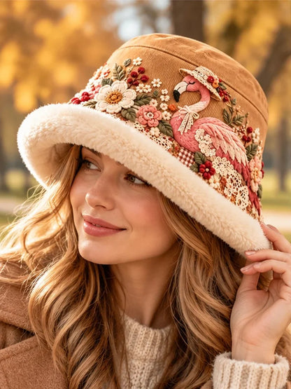 🌸 Women’s Cozy Plush-Lined Winter Bucket Hat – Floral & Animal Designs(📦Buy 2 Free Shipping)