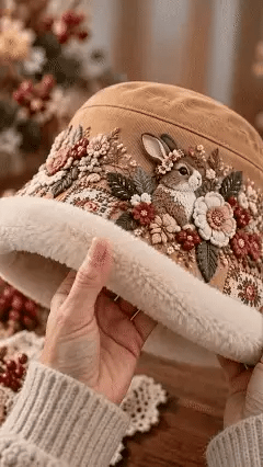 🌸 Women’s Cozy Plush-Lined Winter Bucket Hat – Floral & Animal Designs(📦Buy 2 Free Shipping)