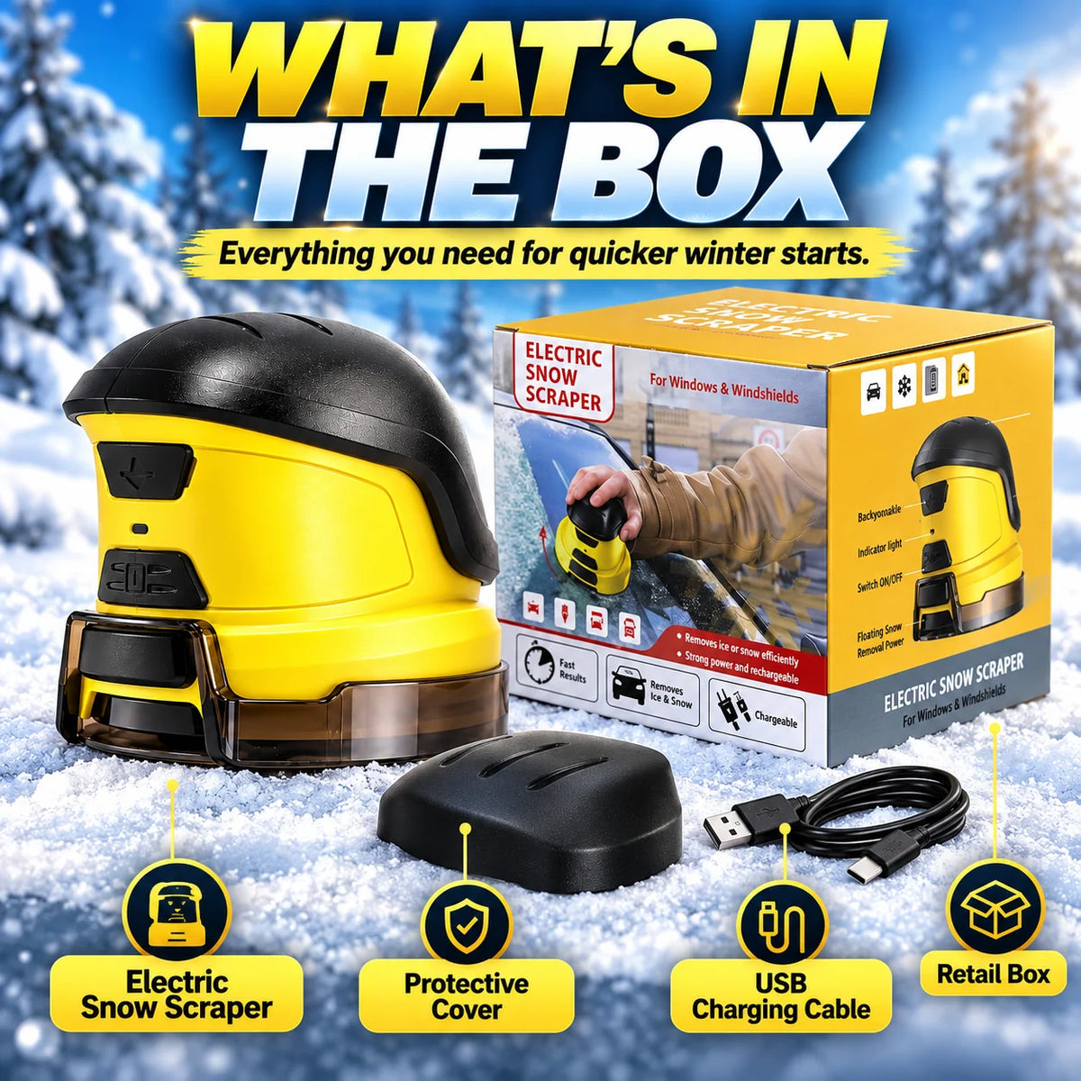 🔥 50% OFF TODAY — ❄️ Cordless Electric Snow Scraper | Clear Frost & Ice in Seconds 🎁