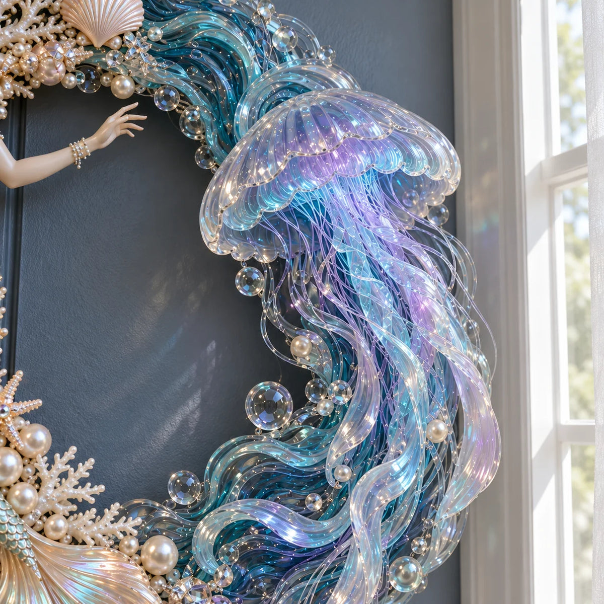 Glowing jellyfish close-up