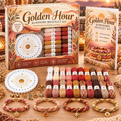 🌸Cottage Garden Kumihimo Bracelet Making Kit – DIY Braided Friendship Bracelets & Creative Gift Set ✨Beginners Friendily