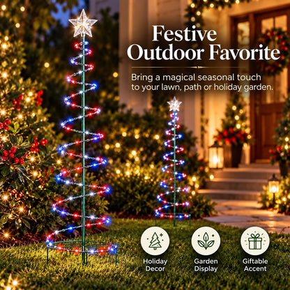 🎄✨ Star LED Spiral Christmas Tree Garden Lights