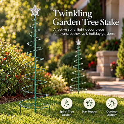 🎄✨ Star LED Spiral Christmas Tree Garden Lights