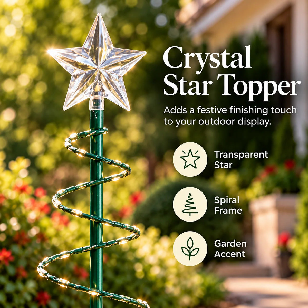🎄✨ Star LED Spiral Christmas Tree Garden Lights