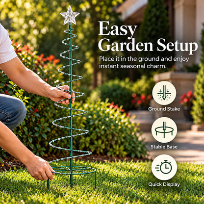 🎄✨ Star LED Spiral Christmas Tree Garden Lights