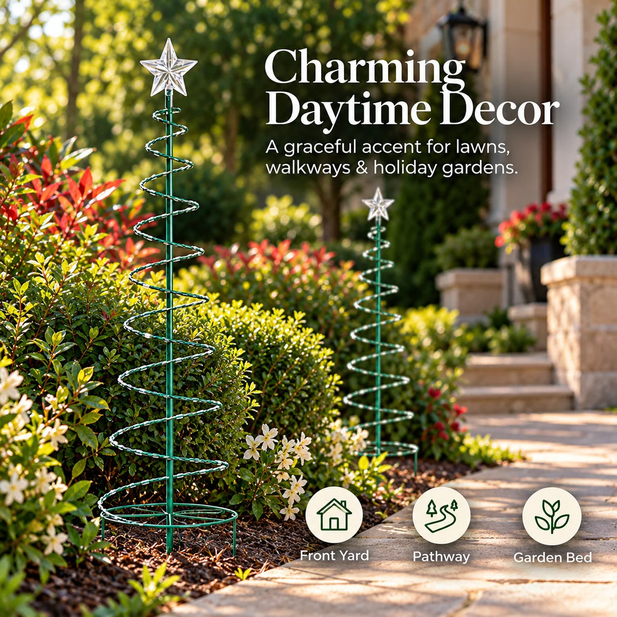 🎄✨ Star LED Spiral Christmas Tree Garden Lights