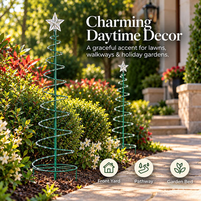🎄✨ Star LED Spiral Christmas Tree Garden Lights