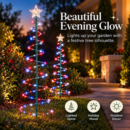 🎄✨ Star LED Spiral Christmas Tree Garden Lights
