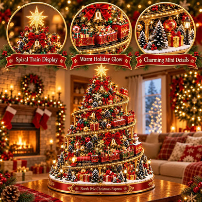🎄 North Pole Christmas Express Tree | Lighted Spiral Train Display