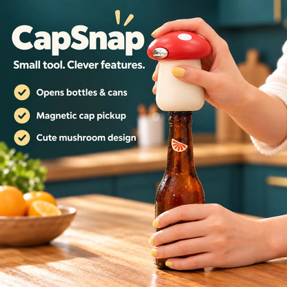 ⏰Limited Stock 50% OFF - 🍄 Magnetic Mushroom Bottle Opener – 3-in-1 Cap Remover & Can Opener Kitchen Gadget