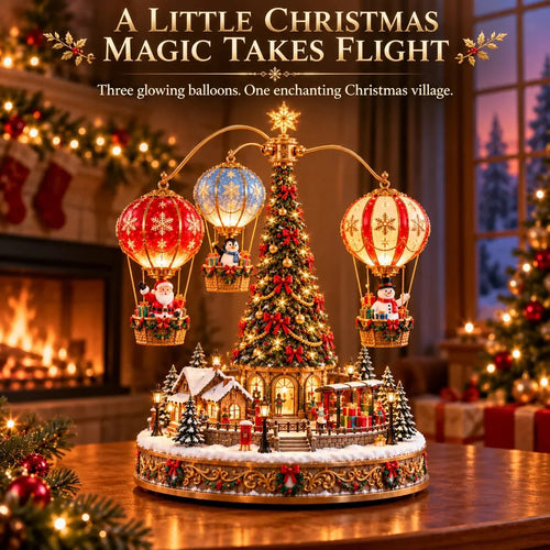 ⏰Limited Stock 50% OFF - 🎅🎈 Santa’s Sky Journey – Animated Lighted Christmas Balloon Village