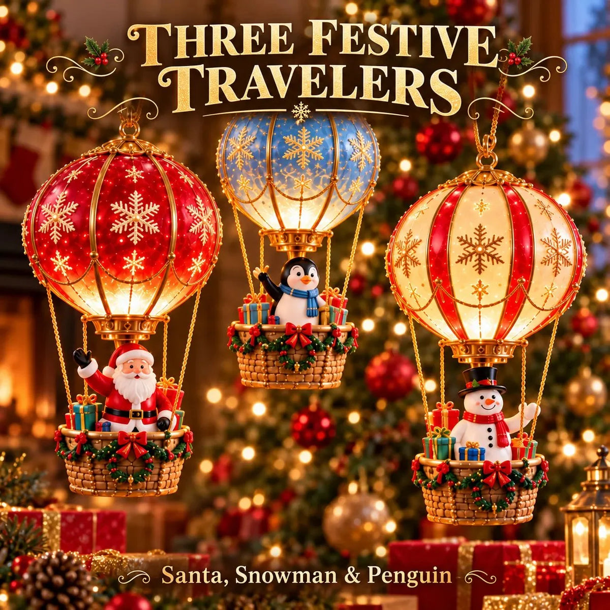 ⏰Limited Stock 50% OFF - 🎅🎈 Santa’s Sky Journey – Animated Lighted Christmas Balloon Village