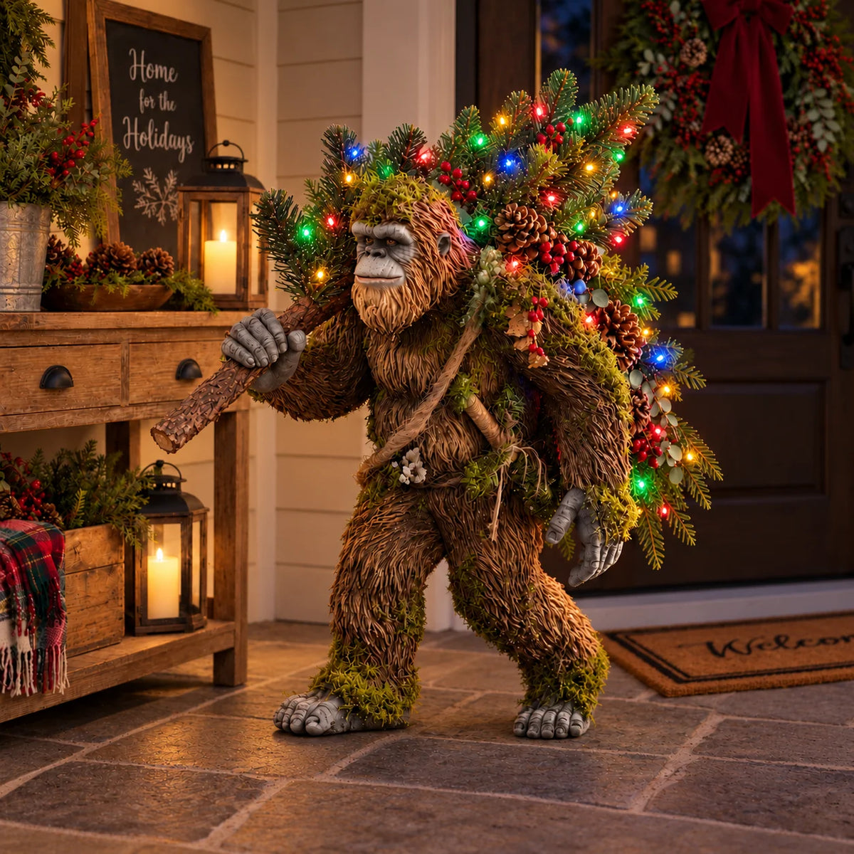 🎄✨ Woodland Sasquatch – Lighted Christmas Porch Decor🦶🎁