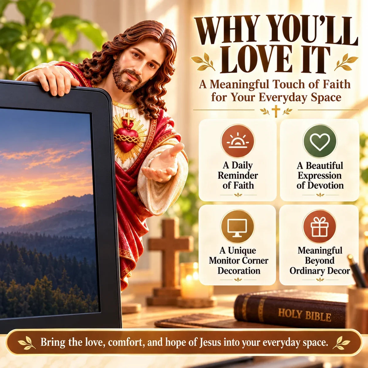 ⏰Limited Stock 50% OFF - ✝️ Keep Jesus Close — Faith, Hope & Love for Your Everyday Space ❤️🕊️