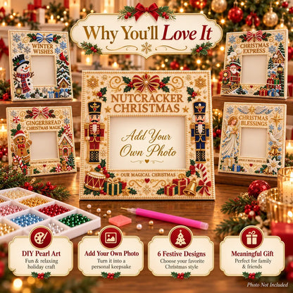 🎄❤️ DIY Christmas Pearl Art Photo Frame – Create Memories Together