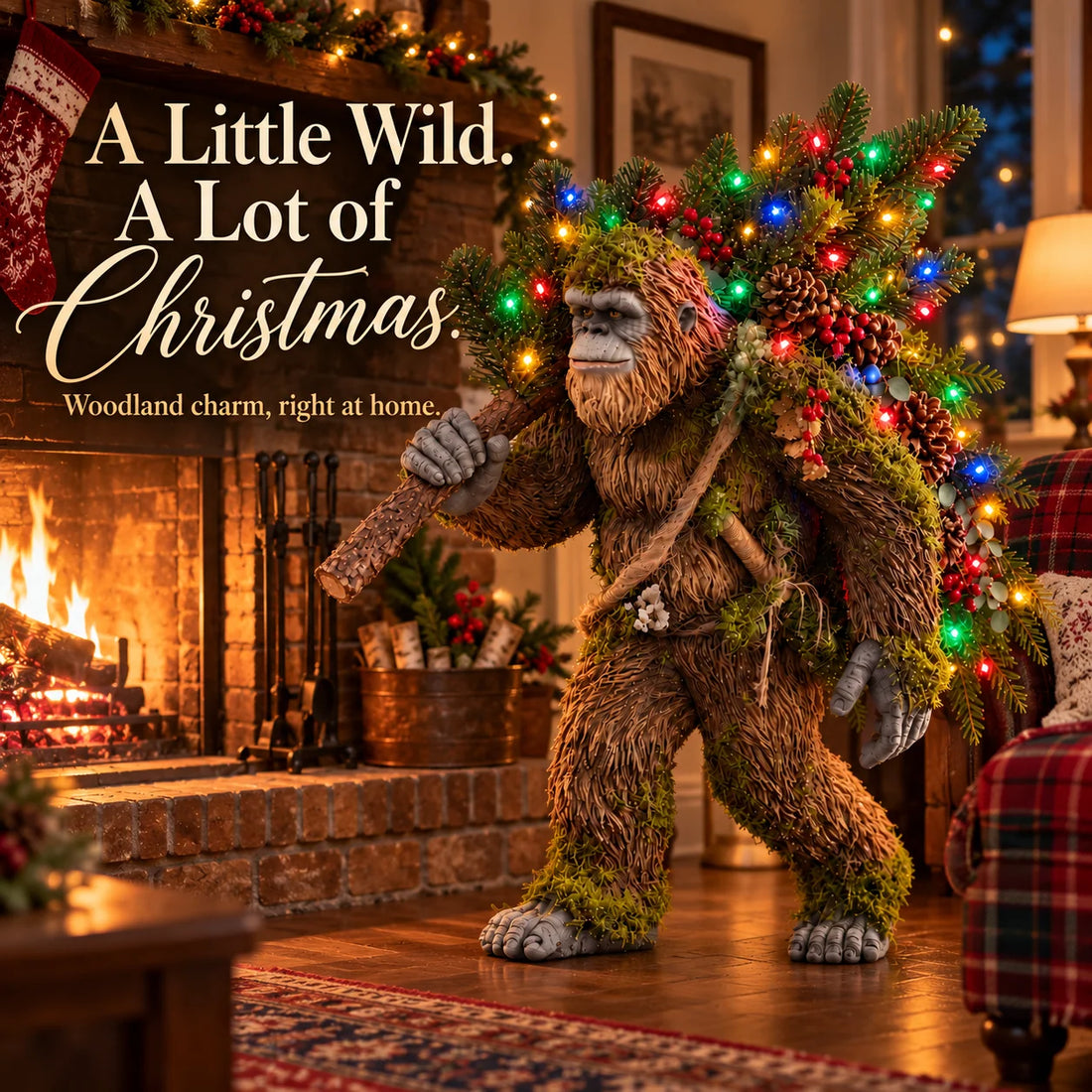 Woodland Bigfoot Christmas decoration daylight