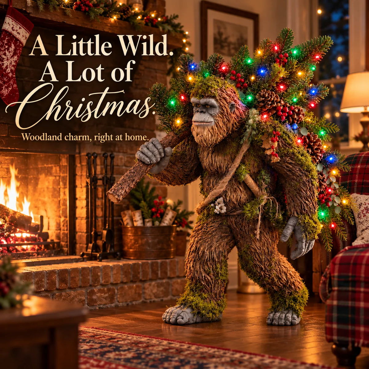 🎄✨ Woodland Sasquatch – Lighted Christmas Porch Decor🦶🎁