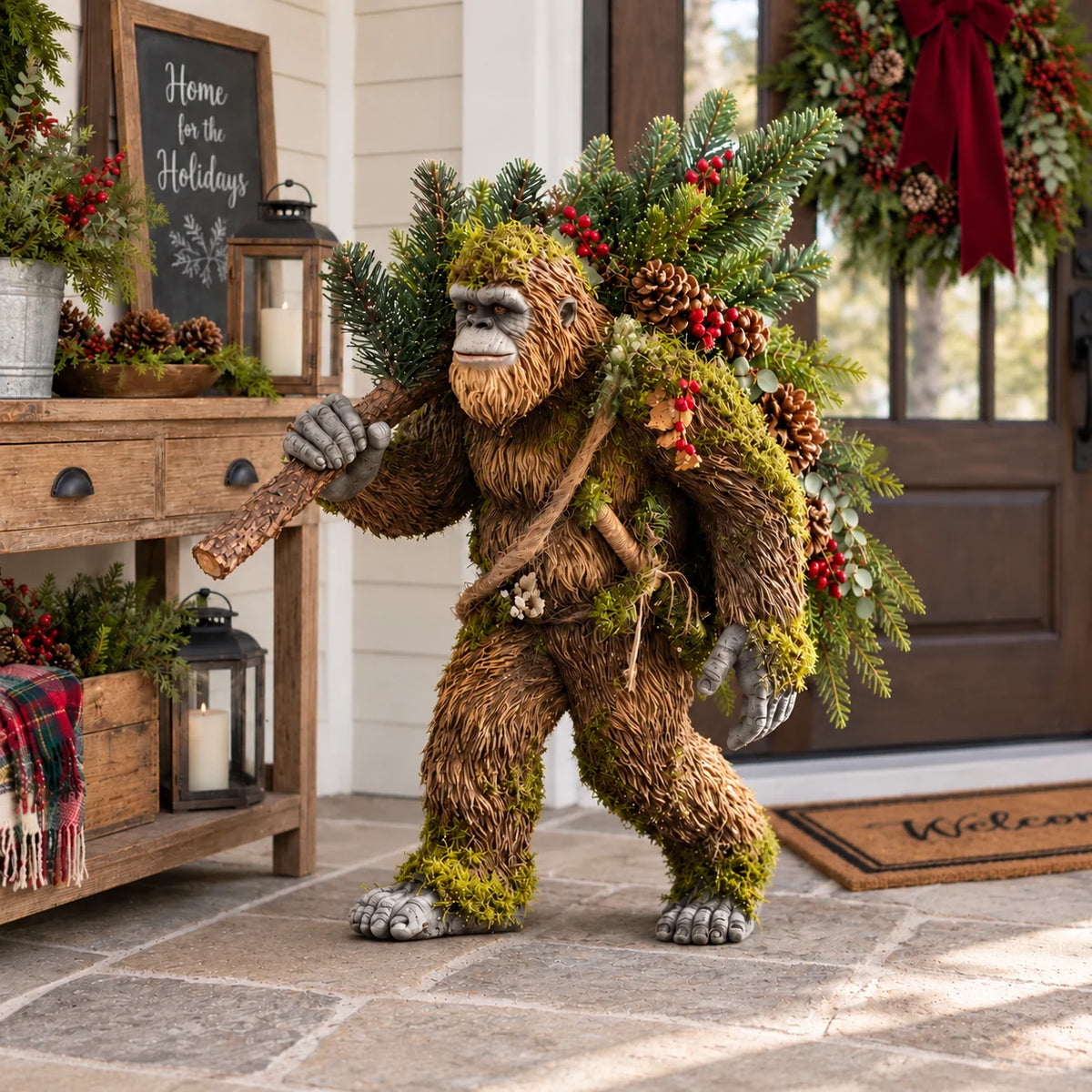 🎄✨ Woodland Sasquatch – Lighted Christmas Porch Decor🦶🎁