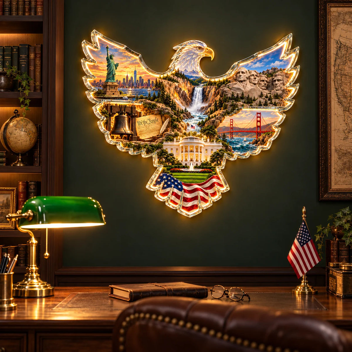 🦅🇺🇸 American Heritage™ Lighted Eagle Wall Art ✨