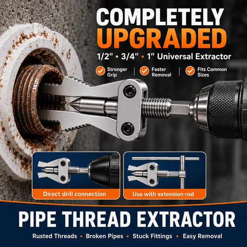 🔥Last Day 50% OFF- Drill-Powered Broken Pipe Thread Extractor Set🔧