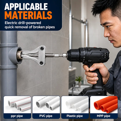 🔥Last Day 50% OFF- Drill-Powered Broken Pipe Thread Extractor Set🔧