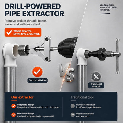 🔥Last Day 50% OFF- Drill-Powered Broken Pipe Thread Extractor Set🔧