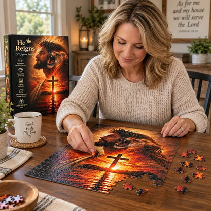 👑✝️ He Reigns — DIY Christian Jigsaw Puzzle