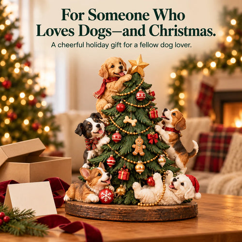 Christmas Puppy Party – Dog Christmas Tree Figurine