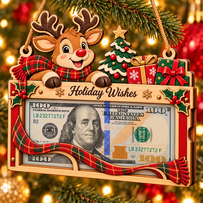 🎄💵 Wooden Christmas Money Gift Holder Ornament – A Fun & Festive Way to Gift Cash 🎁✨