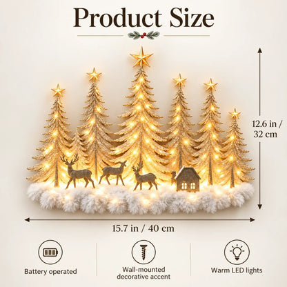 🌲✨ Winterglow Grove™ — Lighted Woodland Christmas Wall Decor