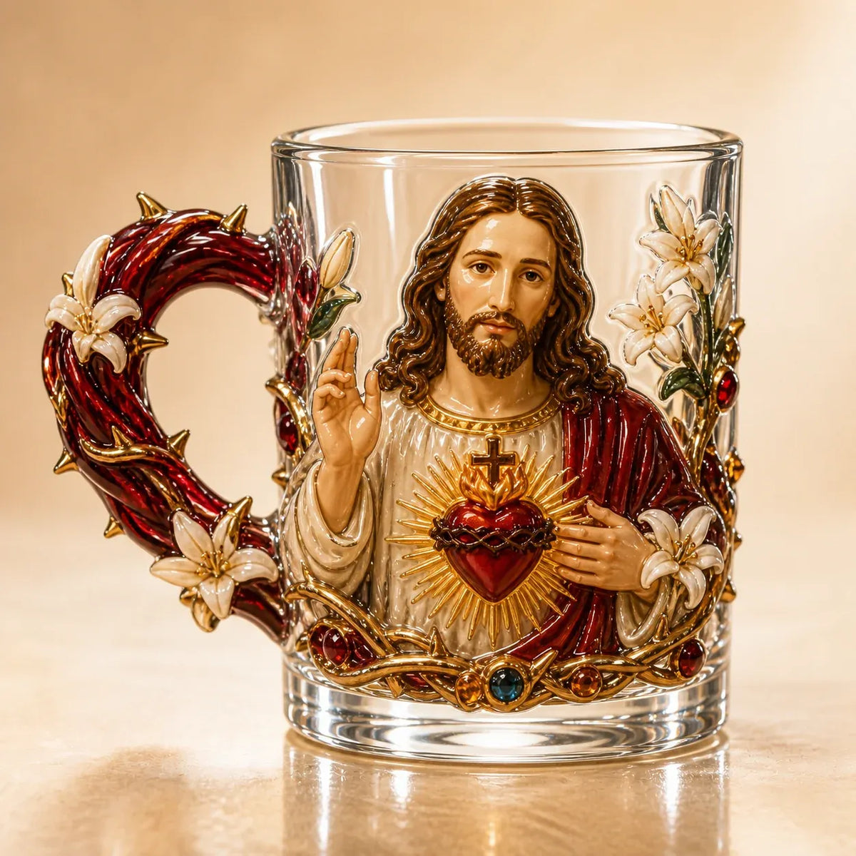 ⏳ Last Day 49% OFF – ✝️ 3D Christian Devotional Glass Mug Collection