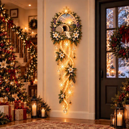 ⏳Buy 2 Get 20% OFF – ✝️ Nativity Starfall Wall Light | Warm Golden Bethlehem Glow for Christmas Walls & Faith-Filled Homes ⭐