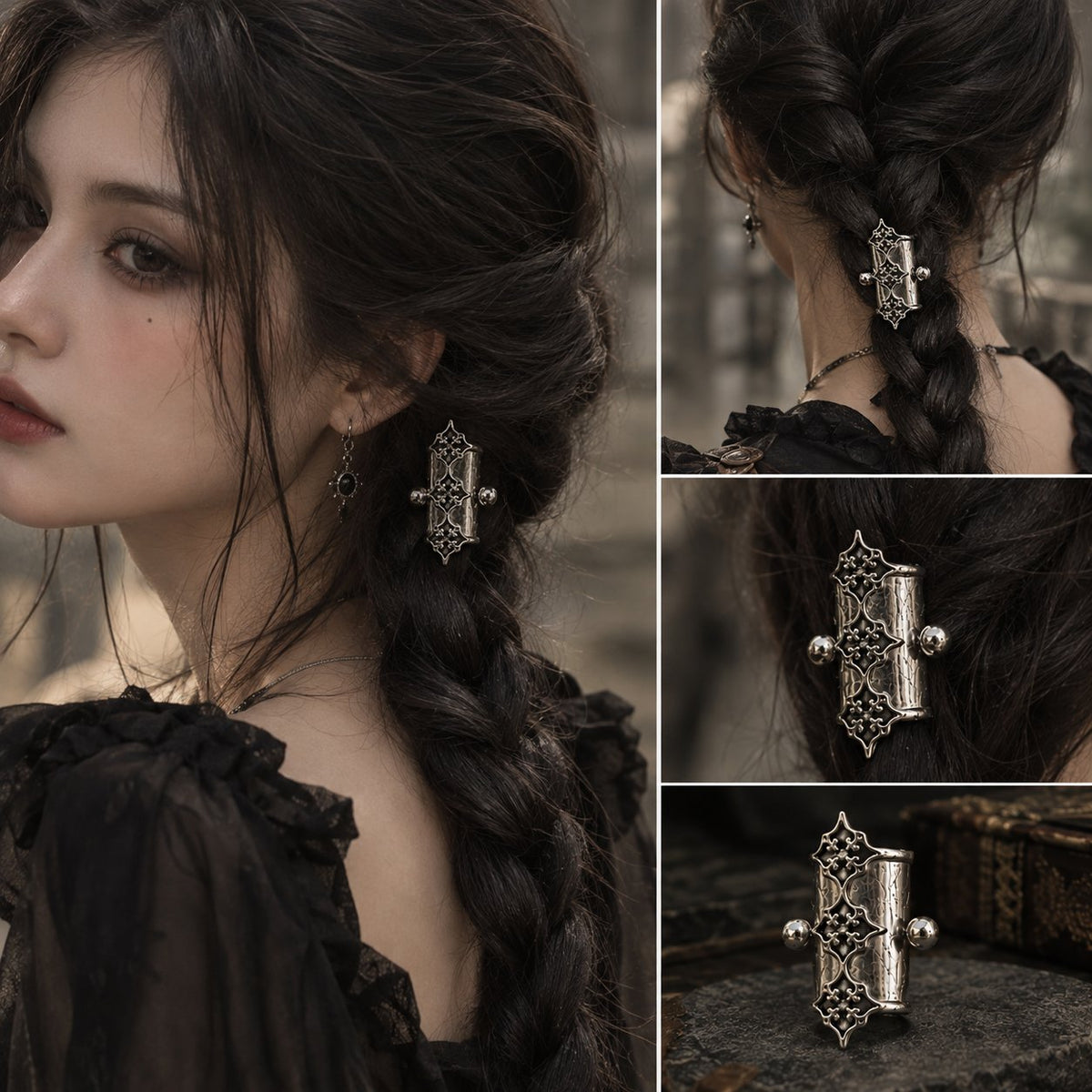 Gothic braid cuff hairstyle inspiration