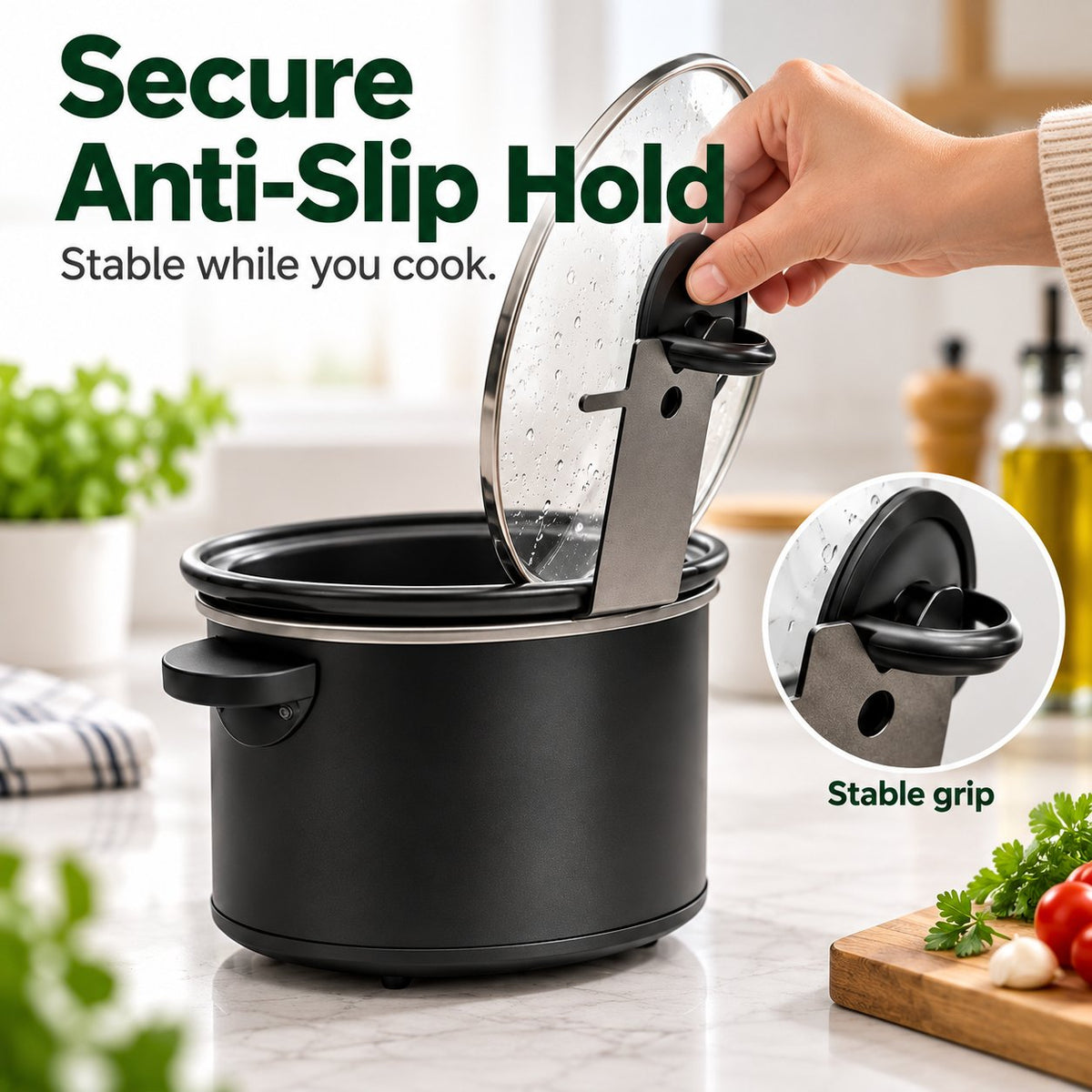 🔥LAST DAY 50% OFF - 🍳Multifunctional Anti-Slip Cooker Lid Stand - Space-Saving Kitchen Counter Organizer