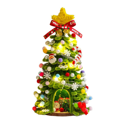 🎄✨DIY Pipe-Cleaner Christmas Tree House Kit with Lights