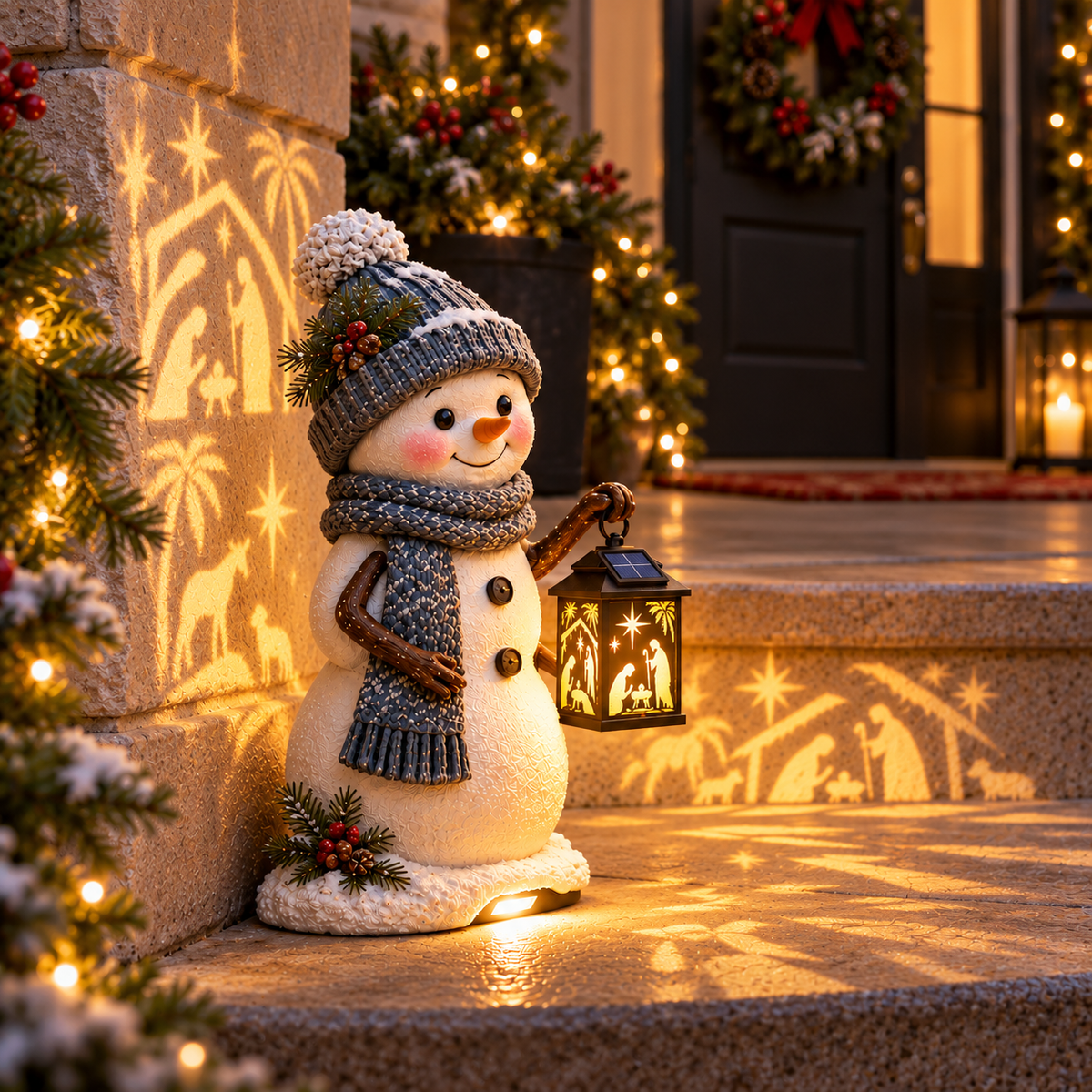 Snowman Nativity Glow Christmas step light