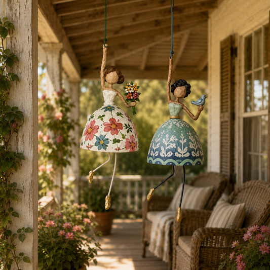 Vintage Whimsical Dancing Lady Hanging Decor