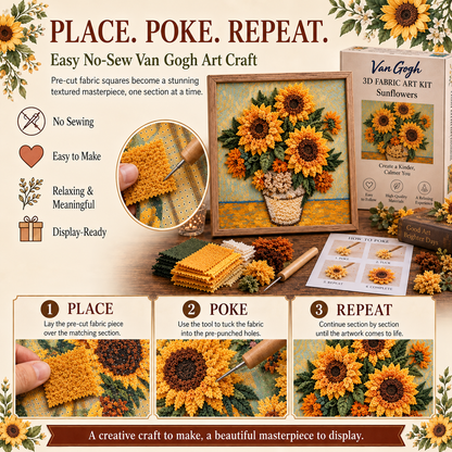 🎨 Van Gogh 3D Fabric Poke Art Kit